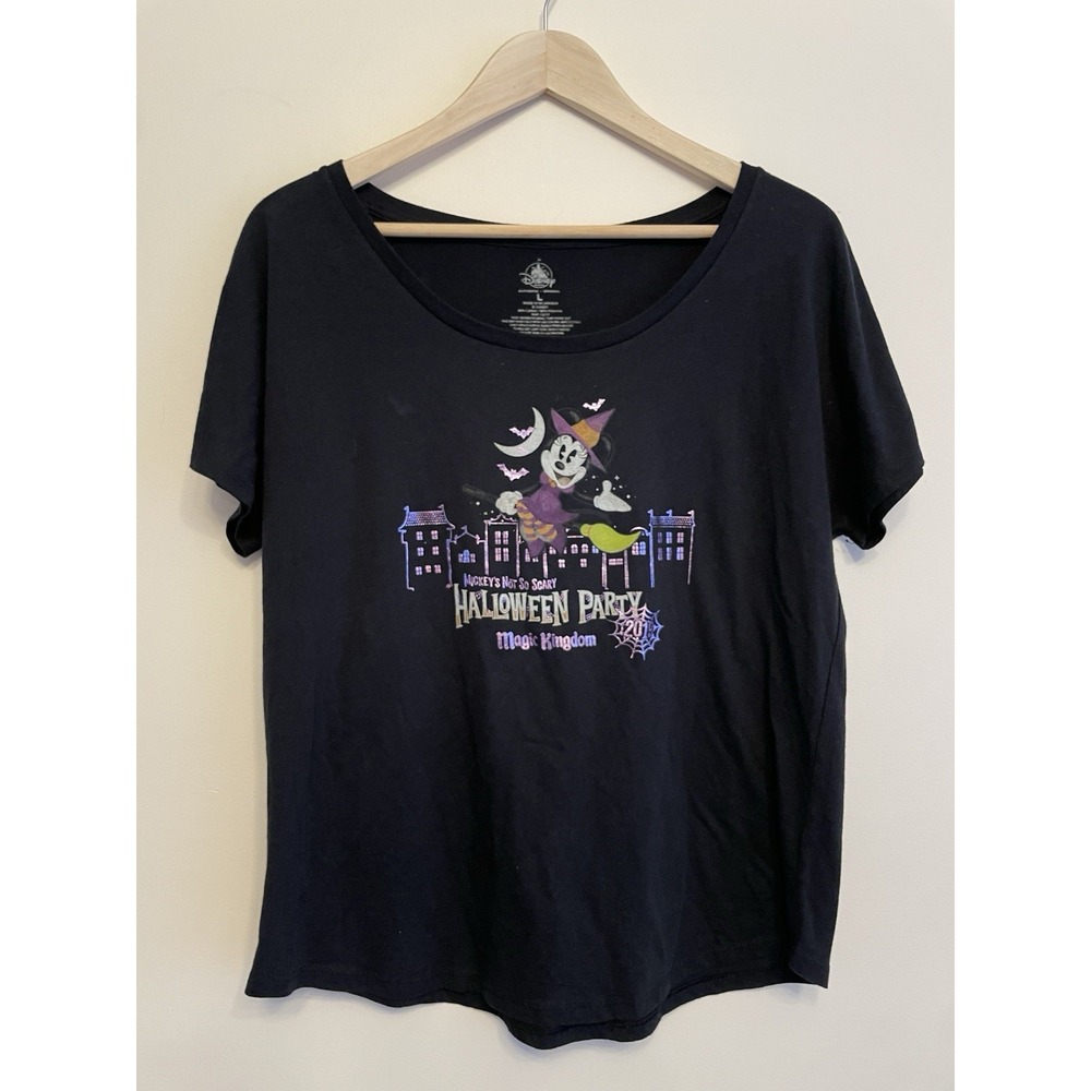 Disney Parks Tshirt Women Large Mickey's Not So Scary Halloween Party 2019 Black